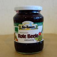 Rote Beete Scheiben im Glas